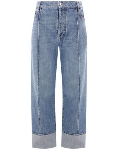 Bottega Veneta Cropped Jeans Met Wijde Pijpen - Blauw