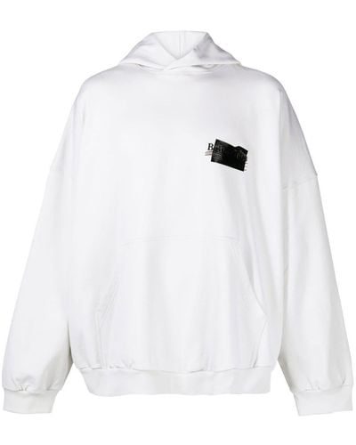 Balenciaga Hoodie mit Logo-Print - Weiß
