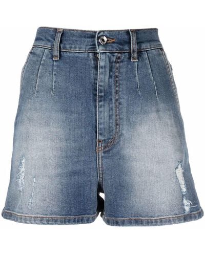 Dolce & Gabbana Shorts denim con effetto vissuto - Blu