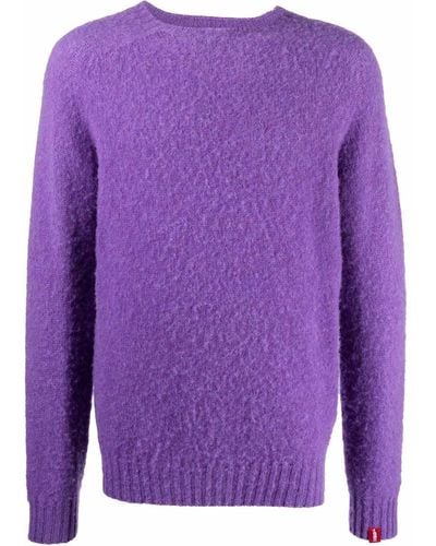 Mackintosh Hutchins Crew Neck Sweater - Purple