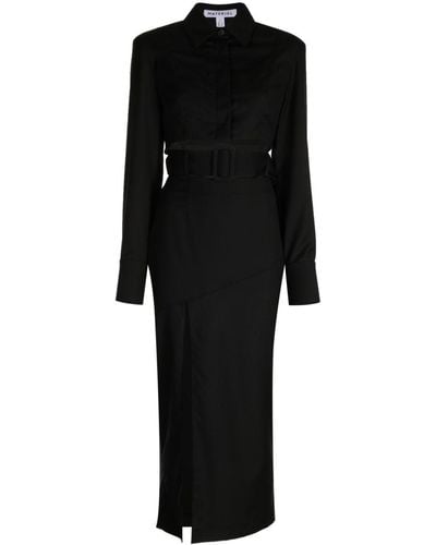 Matériel Cut Out-detail Belted Wool Dress - Black