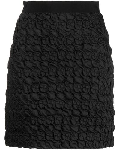 Gemy Maalouf Embossed-finish High-waist Miniskirt - Black