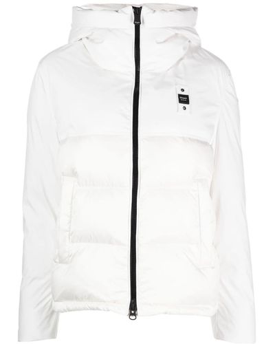 Blauer Logo-appliqué Puffer Jacket - White