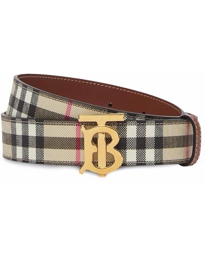 Burberry Cintura Vintage Check reversibile con monogramma - Marrone