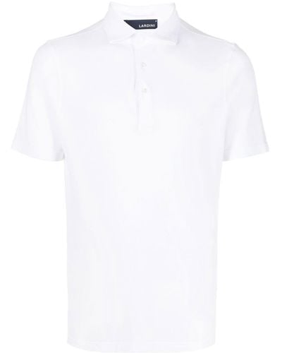 Lardini Poloshirt Met Gespreide Kraag - Wit