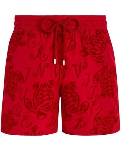 Vilebrequin Graphic-print Swim Shorts - Red
