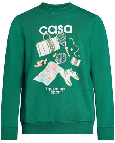 Casablancabrand Equipement Sportif Organic Cotton Sweatshirt - Green
