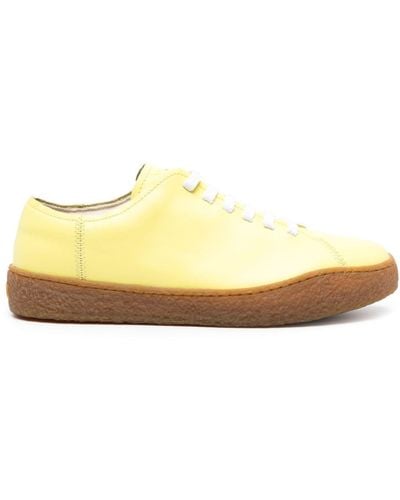 Camper Peu Terreno Logo-debossed Leather Sneakers - Yellow