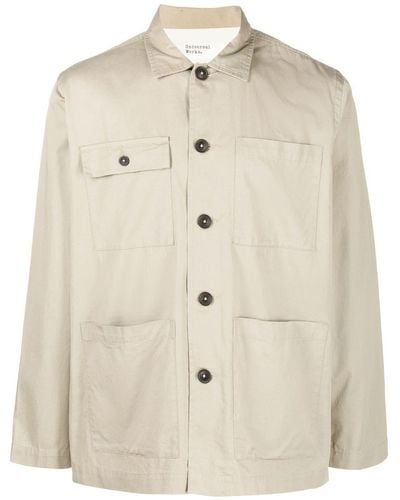 Universal Works Button-down Fastening Shirt Jacket - Natural