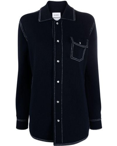 Barrie Knitted Style Overshirt - Blue