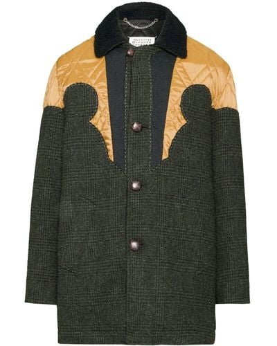 Maison Margiela Prince Of Wales-pattern Wool Jacket - Black