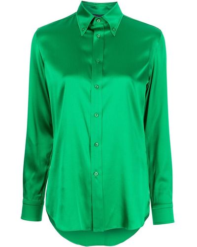Ralph Lauren Collection ロングスリーブ シルクシャツ - グリーン