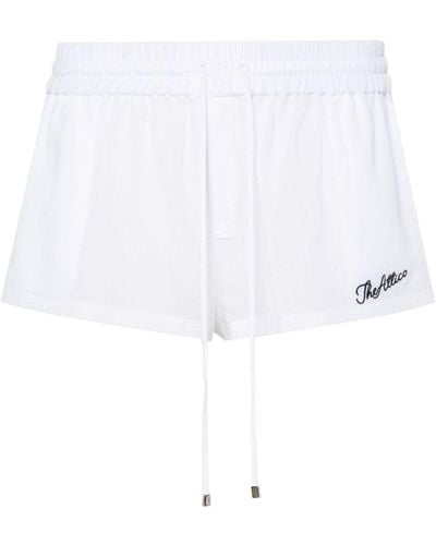 The Attico Short en coton à logo brodé - Blanc