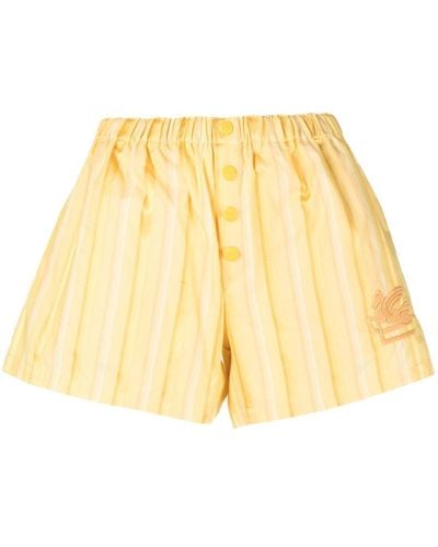 Etro Bestickte Shorts - Gelb