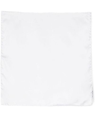 Tom Ford Plain Silk Pocket Square Scarf - White