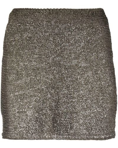 Paloma Wool Transparent gestrickter Minirock - Grau