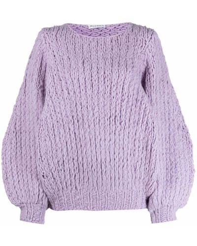 JW Anderson Chunky-knit Wool Sweater - Purple