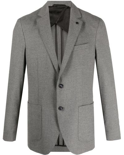 Karl Lagerfeld Smart Brooch-detail Single-breasted Blazer - Gray