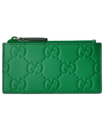 Gucci GG-logo Rubber-effect Wallet - Green