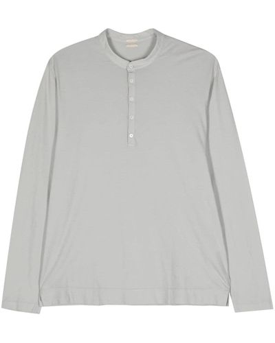 Massimo Alba T-shirt en coton à manches longues - Gris