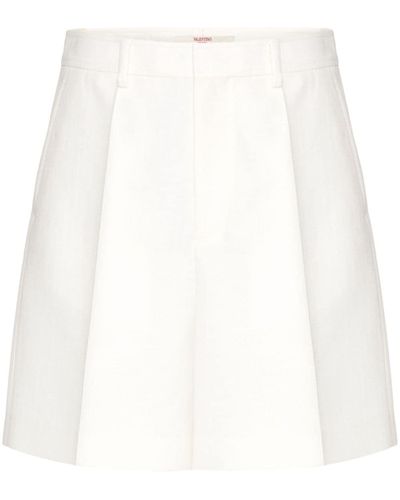 Valentino Garavani Wool-silk Bermuda Shorts - White