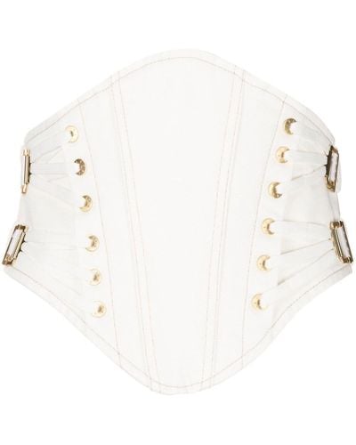 Dion Lee Laced Denim Corset Top - White