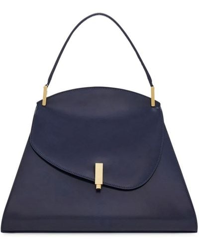 Ferragamo Medium Geometric Leather Tote Bag - Blue