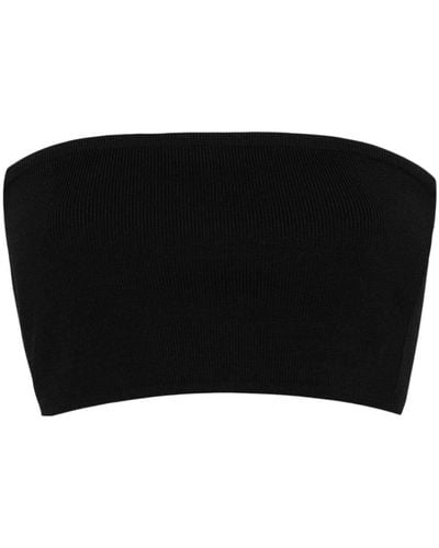 Frankie Shop Geripptes Winona Bandeau-Top - Schwarz