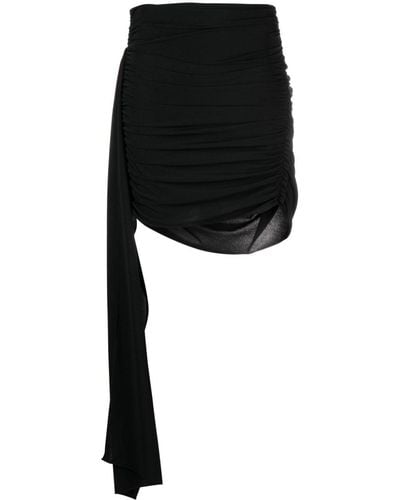 Helmut Lang Ruched Draped Mini Skirt - Black