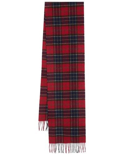 Barbour Tartan-check Wool Scarf - Red