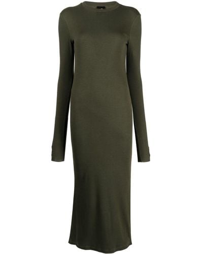 Thom Krom Side-slit Long-sleeve Fitted Dress - Green