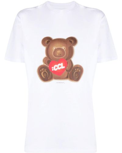 Chocoolate Bear-print Cotton T-shirt - White