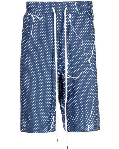 Destin Polka-dot Pattern Print Shorts - Blue