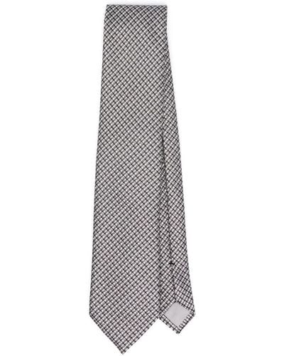 Tom Ford Gestreifte Krawatte aus Seide - Grau