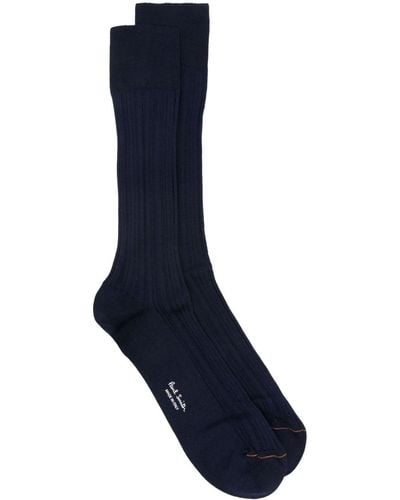 Paul Smith Logo-print Ankle-length Socks - Blue