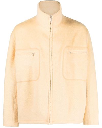 AURALEE Fleece Zip-front Jacket - Natural