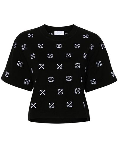 Off-White c/o Virgil Abloh Arrows-Embroidered T-Shirt - Black