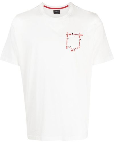 Kiton Camiseta con logo estampado - Blanco