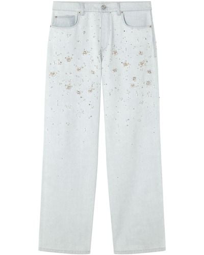 Versace Gerade Jeans mit Verzierung - Weiß