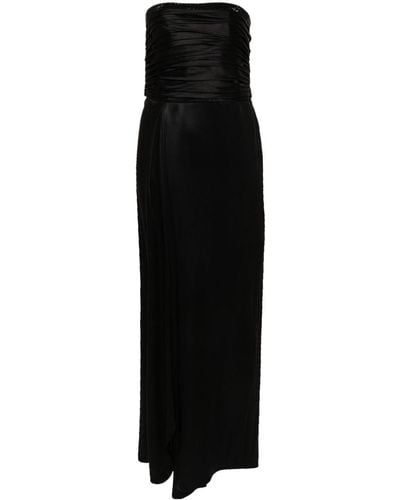 Giorgio Armani Crystal-embellished Silk Midi Dress - Black