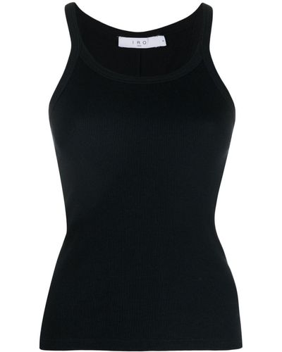 IRO Spaghetti-Straps Cotton Top - Black