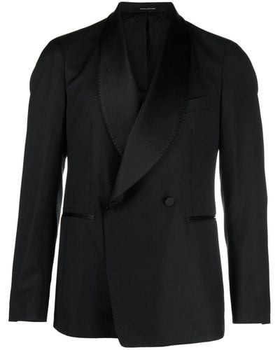 Tagliatore Tuxedo Jacket With Satin Trim - Black
