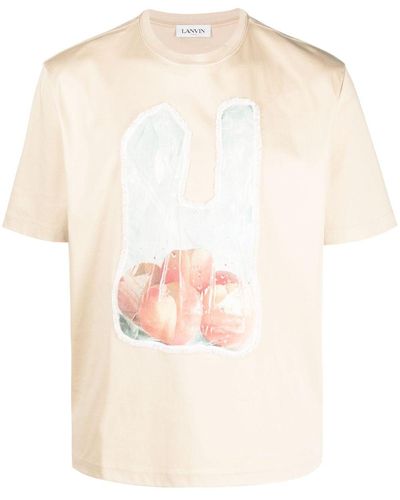 Lanvin T-shirt Met Print - Naturel