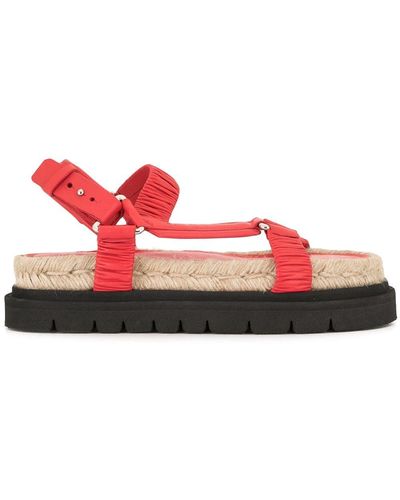 3.1 Phillip Lim Ruched Flatform Sandals - Red