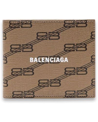 Balenciaga Signature Bb Monogram Card Holder - Brown