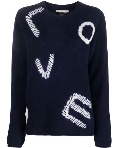 Suzusan Intarsia-knit Cashmere Sweater - Blue