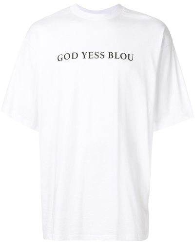 Paura God Yess Blou T-shirt - Bianco