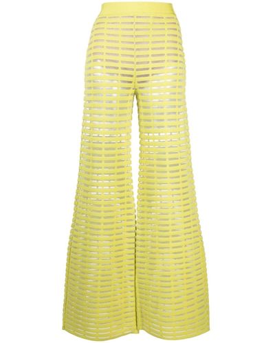 Genny Semi-sheer Flared Trousers - Yellow