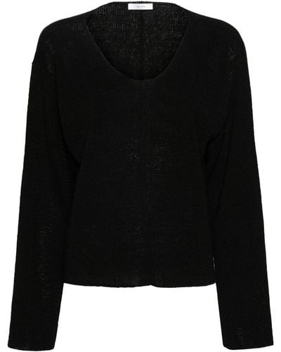 The Row Flo Linen Sweater - Black