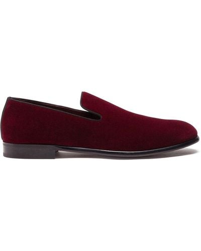 Dolce & Gabbana Slippers con efecto de terciopelo - Rojo